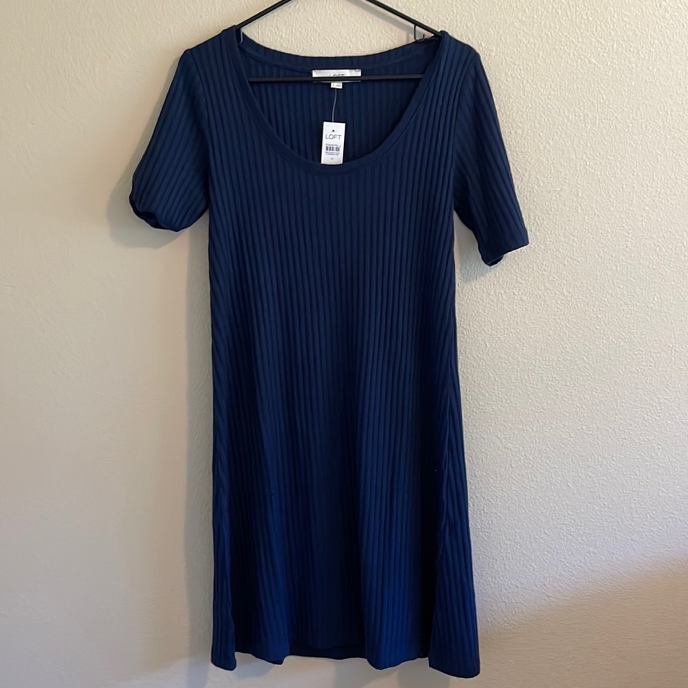 Loft Blue Scoop Neck Dress